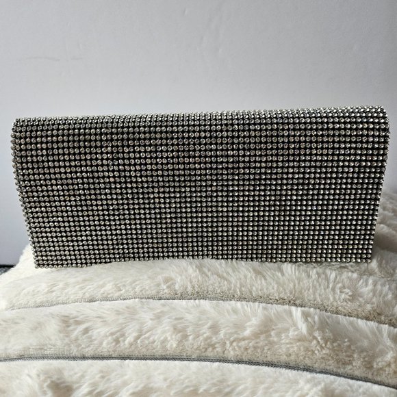 Crystal Rhinestone Evening Bag crossbody Glitter Party Clutch NWOT - Picture 9 of 14